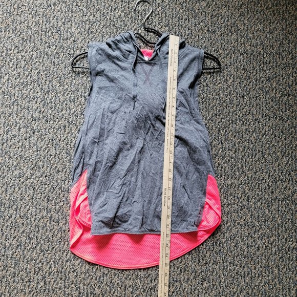 Under Armor Coral and Grey Hooded Tank Top Size Medium - Picture 9 of 11